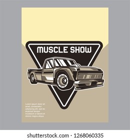 vintage car, hot rod garage, hotrods car,old school car - Vector 