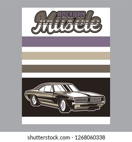 vintage car, hot rod garage, hotrods car,old school car - Vector 