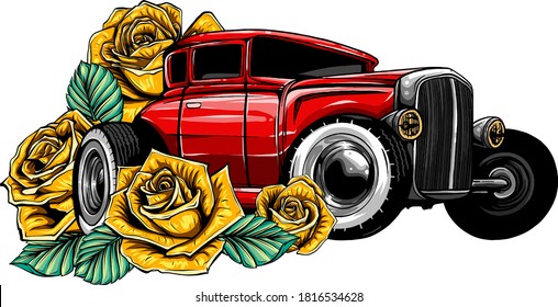 vintage car, hot rod garage, hotrods car,old school car,