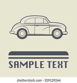 Vintage car icon or sign, vector illustration