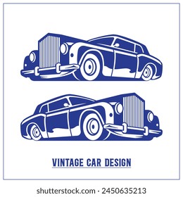 Vintage Car Illustration, Classic Car illustration, Vector File of car illustration, editable, Hand drawn illustration of Car, Classic Design, Vintage logo design, Logo design, Minimal, Background