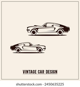 Vintage Car Illustration, Classic Car illustration, Vector File of car illustration, editable, Hand drawn illustration of Car, Classic Design, Vintage logo design, Logo design, Minimal, Background