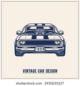 Vintage Car Illustration, Classic Car illustration, Vector File of car illustration, editable, Hand drawn illustration of Car, Classic Design, Vintage logo design, Logo design, Minimal, Background