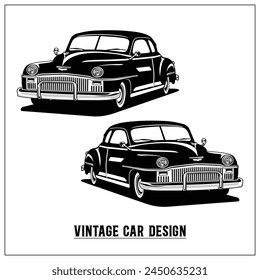 Vintage Car Illustration, Classic Car illustration, Vector File of car illustration, editable, Hand drawn illustration of Car, Classic Design, Vintage logo design, Logo design, Minimal, Background