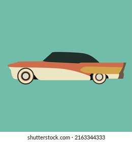 Vintage car Illustration Eps vintage color combination. Retro Illustration.