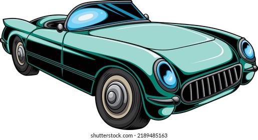 Vintage car illustration with premium quality stock vector