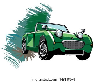 Vintage car. Illustrator 10 compatible .eps file.