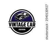 vintage car Kitt knight rider silhouette. isolated on a white background with a beautiful blue sky front view. best for logo, badge, emblem, icon, sticker design. available in eps 10