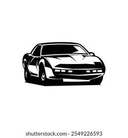 vintage car Knight Rider. isolated white background view from the front. best for badge, emblem, icon, sticker design. available in eps 10