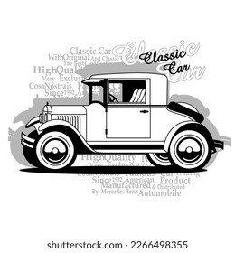 vintage Car Legend, king of the street, vector illustration