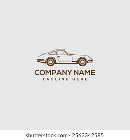 vintage car logo silhouette. isolated white background 