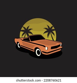 Vintage car logo summer classic