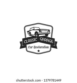 Vintage car logo template. Classic car logo  emblem concept. Automobile logo template. Vintage vehicle logo template