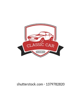 Vintage car logo template. Classic car logo  emblem concept. Automobile logo template. Vintage vehicle logo template