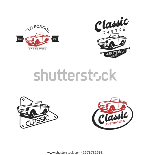 Vintage car\
logo template. Classic car logo  emblem concept. Automobile logo\
template. Vintage vehicle logo\
template