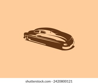 vintage car mercury coupe silhouette. Stunning simple car vector design. isolated on a white background seen from the side. best for logos, badges, emblems. available in eps 10