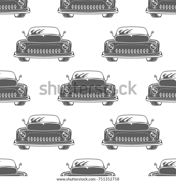 Vintage Car Pattern Seamless Background.\
Vector illustration