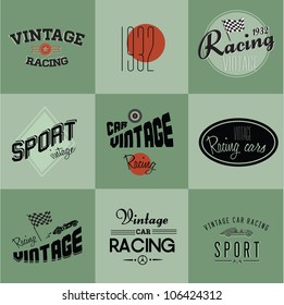Vintage car racing badges
