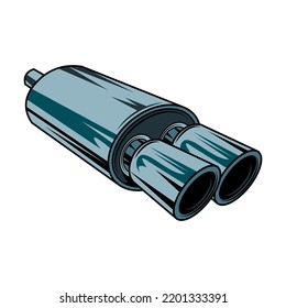 Vintage car repair element. Parts and tools, retro chrome engine, wrenches concept. Vector illustrations for garage or motor mechanic service concept