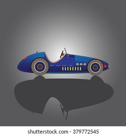 Vintage car. Retro car.  Classic car. Transportation and traffic, transport and automobile design. Vector illustration