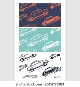  Vintage Car Seamless Pattern Collection
