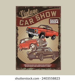 Vintage Car Show Poster Design ,Vector File svg