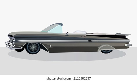 Vintage Car Side View vector template
