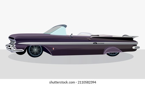 Vintage Car Side View vector template