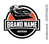 vintage car silhouette Kitt knight rider view from the front. best for logo, badge, emblem, icon, sticker design. available in eps 10