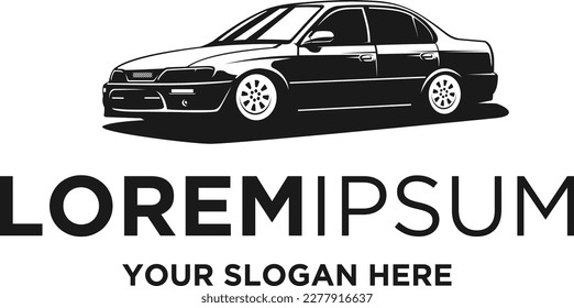 vintage car silhouette logo vector