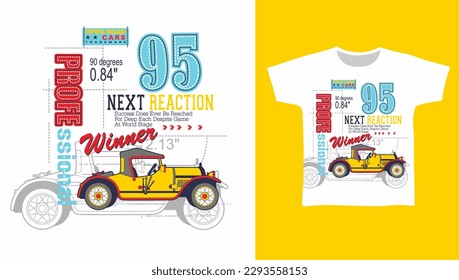 Vintage car style, T-shirt vector illustration
