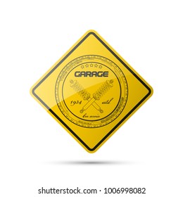 Vintage car symbols. Car service icons, vehicle sale retro labels. Auto car related signs and symbols, various design ribbons emblems. Logo shop sale auto parts, repair vehicle. Automobile workshop