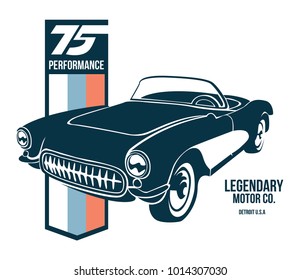 vintage car t shirt design vector