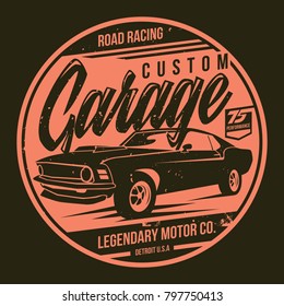 vintage car t shirt design vector file