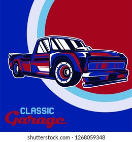 vintage car t shirt vector design - Vector 