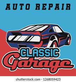 vintage car t shirt vector design - Vector 