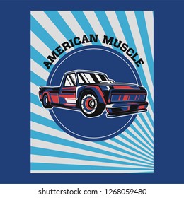 vintage car t shirt vector design - Vector 