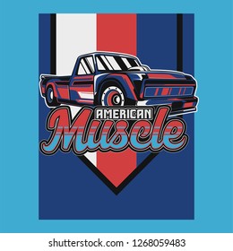 vintage car t shirt vector design - Vector 