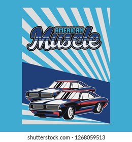 vintage car t shirt vector design - Vector 