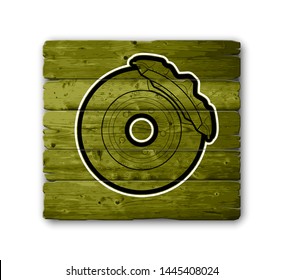 Vintage car tool symbols wood board background. Car service icon, vehicle retro label. Auto car related signs symbols, various design emblems wood board. Logo shop sale auto parts, repair vehicle logo
