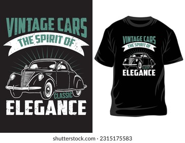 Vintage car t-shirt design template. Best Selling Vintage T-Shirt Design, Vector graphic, typographic poster, vintage or t-shirt, Vintage car, cars, race, old car, championship vector.