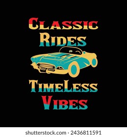 A Vintage car t-shirt design template 