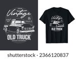 vintage car t-shirt vector graphic. classic car tshirt. american old classic retro t shirt design. print black and white T-shirt template.