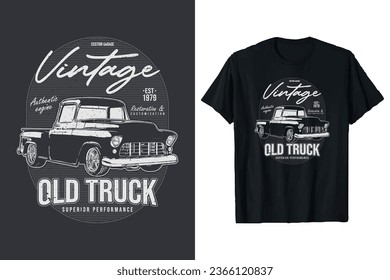 vintage car t-shirt vector graphic. classic car tshirt. american old classic retro t shirt design. print black and white T-shirt template. svg