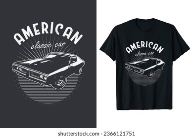 vintage car t-shirt vector graphic. classic car tshirt. american old classic retro t shirt design. print black and white T-shirt template.