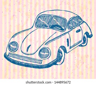 Vintage car, vector background