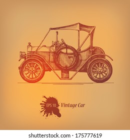 Vintage car. Vector format