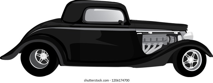 Vintage Car vector illustration isolated on white background full editable format