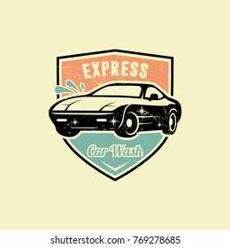 Vintage car wash logo collection, car wash logo vector eps10