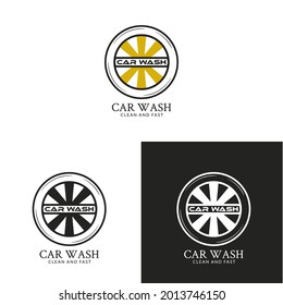 Vintage Car Wash Service Logo Concept. Perfect for label stamp. Vector Illustration